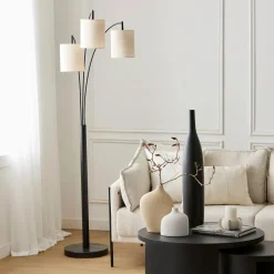 Outlet 3 Linen Shade Floor Lamp Floor Lamps