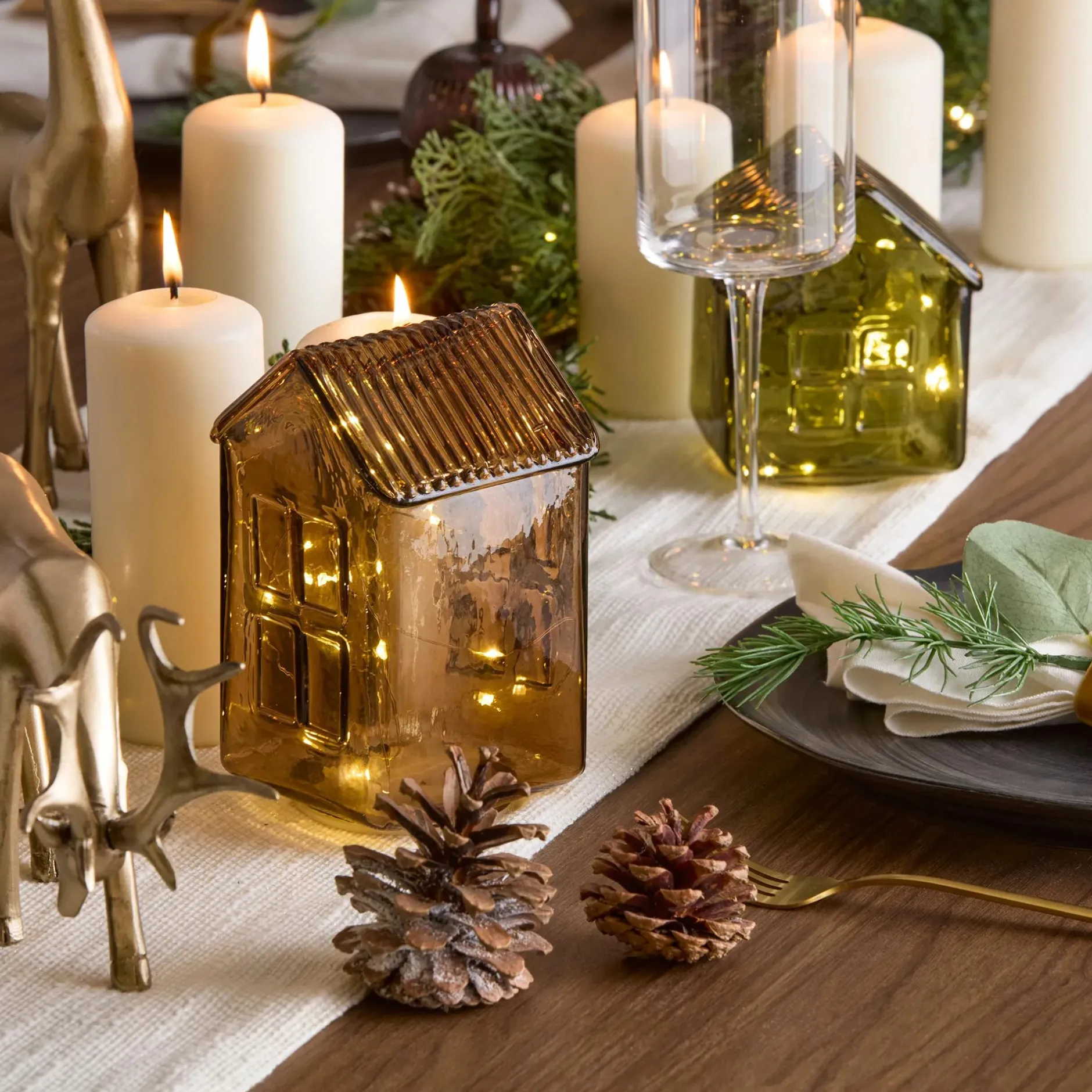 Outlet Acorn Glass Candle Christmas Decorative Objects|Christmas Ornaments & Tree Skirts