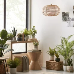 Artificial Plant in Striped Pot Artificial Plants