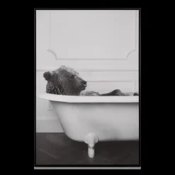 Online Bear in Bathtub Printed Framed Canvas Printed & Photography Wall Art Canvases