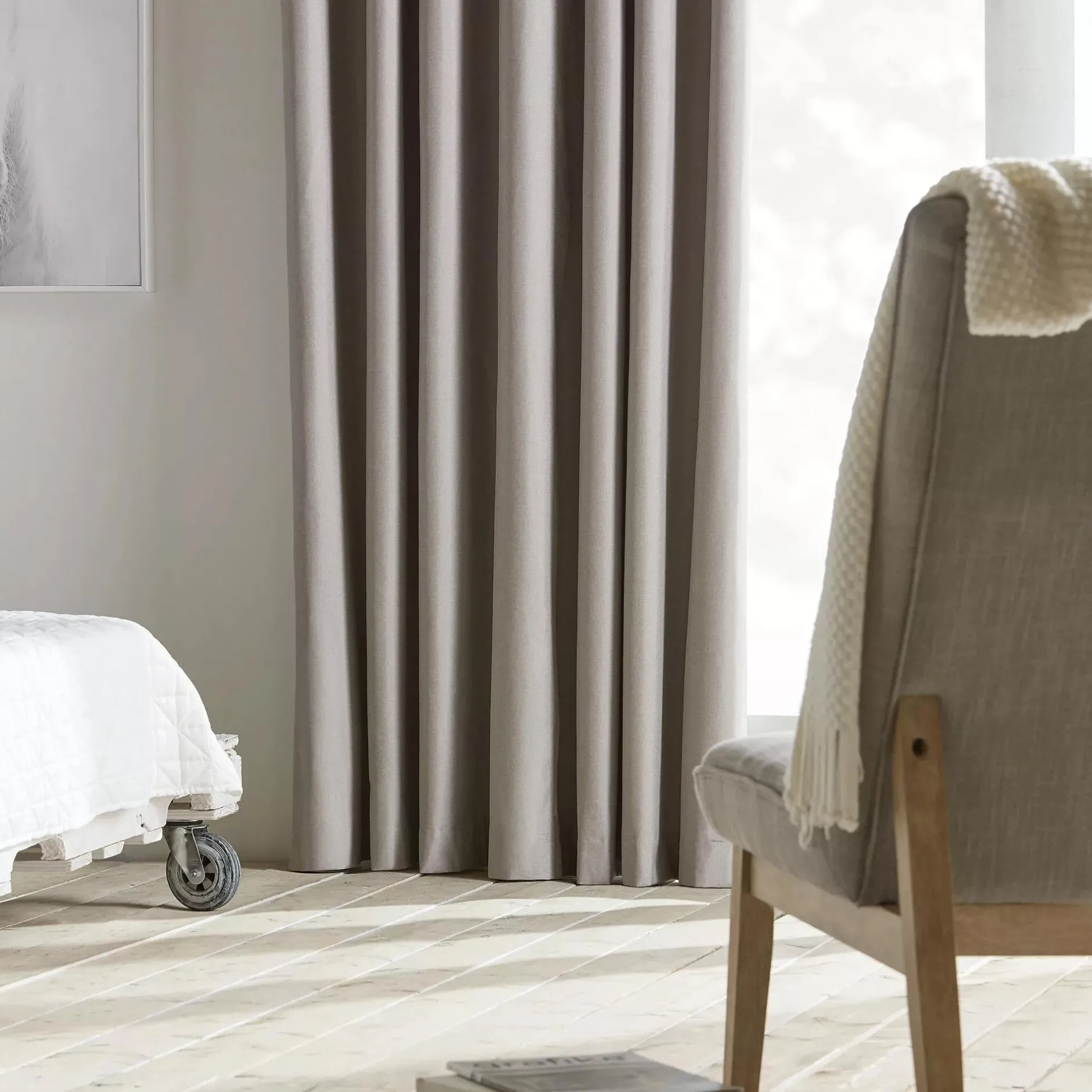 Discount Beige Chambray Blackout Curtain Sheer Curtains & Window Sheer Panels|Blackout Window Curtains