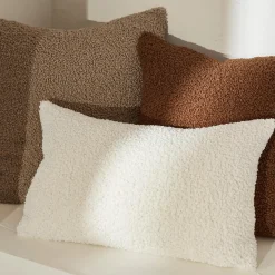 Hot Beige Doodle Boucle Decorative Throw Pillow Decorative Throw Pillows