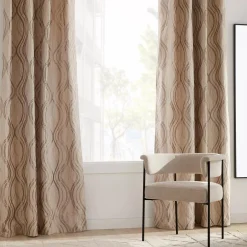 Beige Prato Panel Curtain Sheer Curtains & Window Sheer Panels|Room Darkening & Light Filtering Curtains