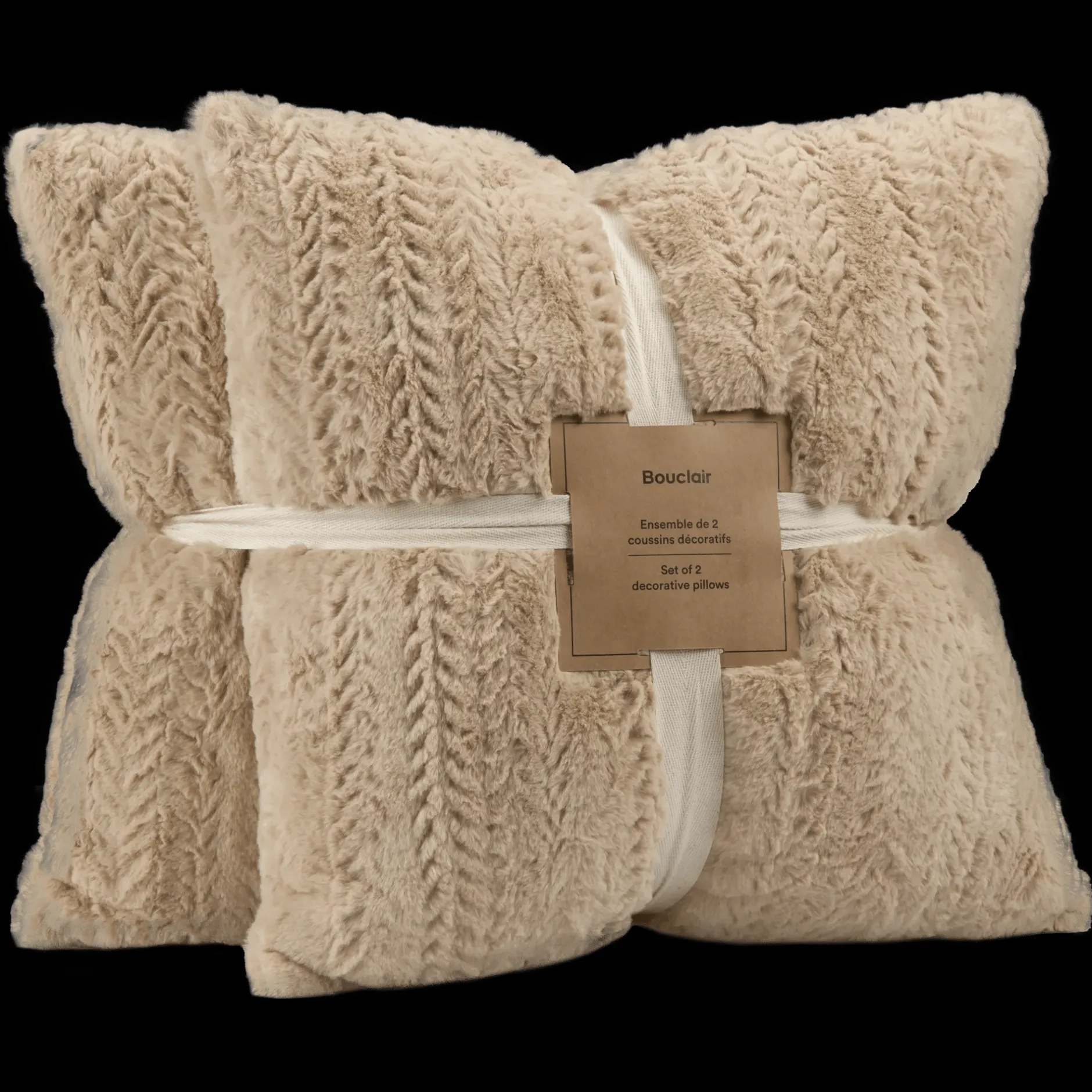 Clearance Beige Set of 2 Ellyn Decorative Pillow Decorative Throw Pillows