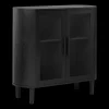 New Black Buffet with Glass Doors Furniture Accessories|Buffet Tables & Credenzas