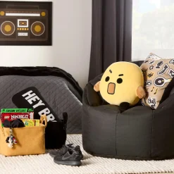 Outlet Black Canvas Bean Bag Junior Bedroom Furniture