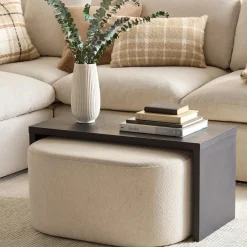 Hot Black Coffee Table with Ottoman Coffee Tables|Coffee Tables & Side Tables