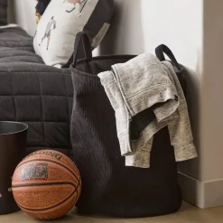 Online Black Corduroy Hamper Junior Decorative Accessories