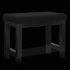 New Black Fabric and Wood Bench Entryway Benches Ottomans And Poufs|Ottomans & Benches