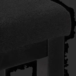 New Black Fabric and Wood Bench Entryway Benches Ottomans And Poufs|Ottomans & Benches