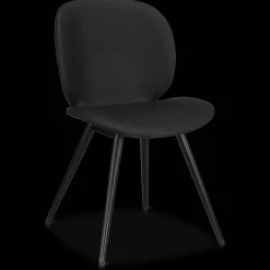 Discount Black Faux Leather and Black Metal Chair Furniture Accessories|Dining Chairs