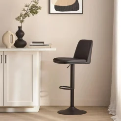 Sale Black Faux Leather and Metal Bar Stool Furniture Accessories|Bar & Counter Stools