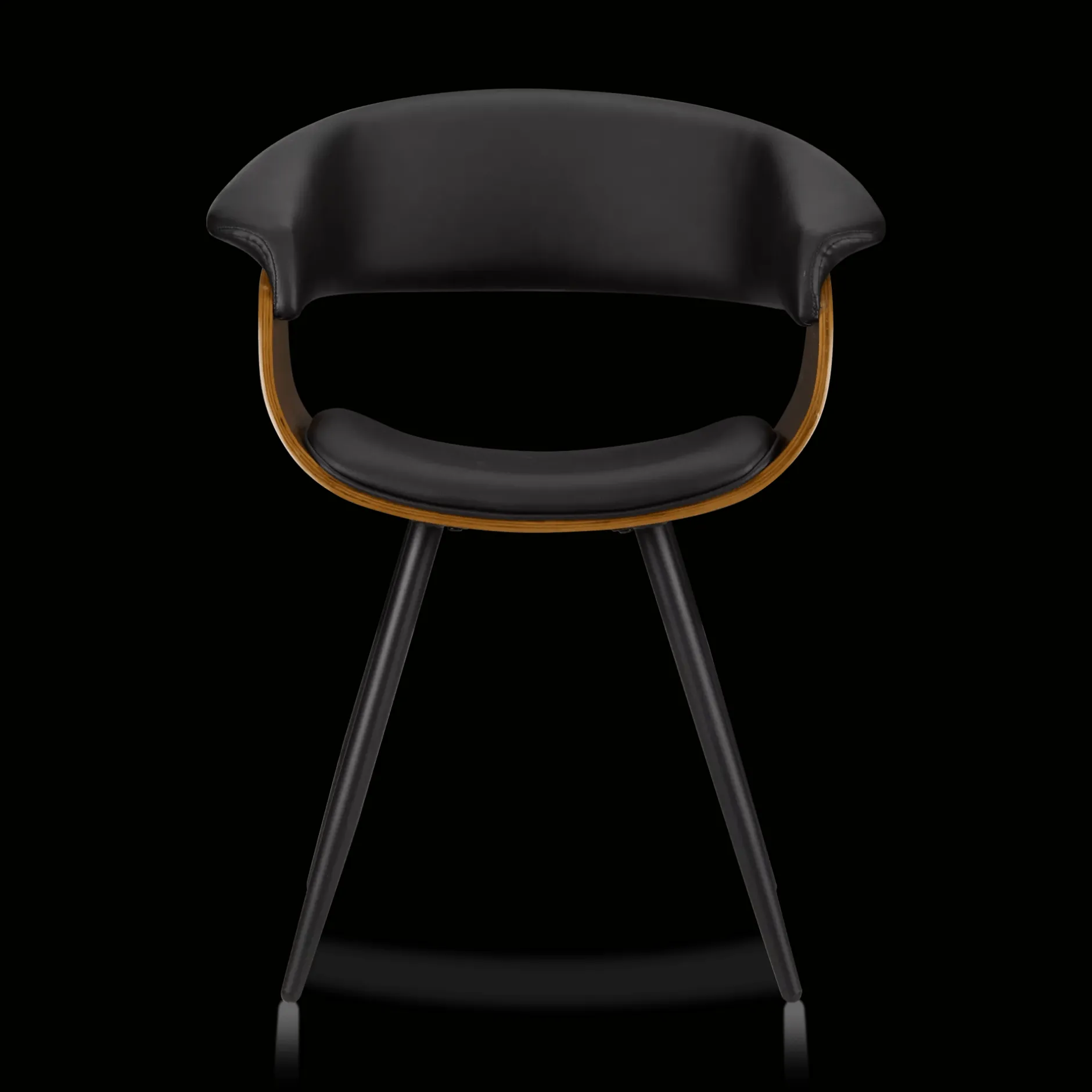 Best Black Faux Leather and Walnut Chair Furniture Accessories|Dining Chairs