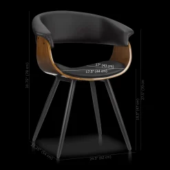 Best Black Faux Leather and Walnut Chair Furniture Accessories|Dining Chairs
