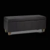 Hot Black Faux Leather Storage Bench Entryway Benches Ottomans And Poufs|Ottomans & Benches