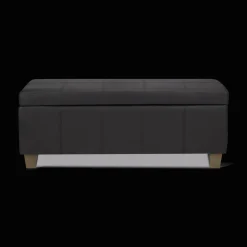 Hot Black Faux Leather Storage Bench Entryway Benches Ottomans And Poufs|Ottomans & Benches
