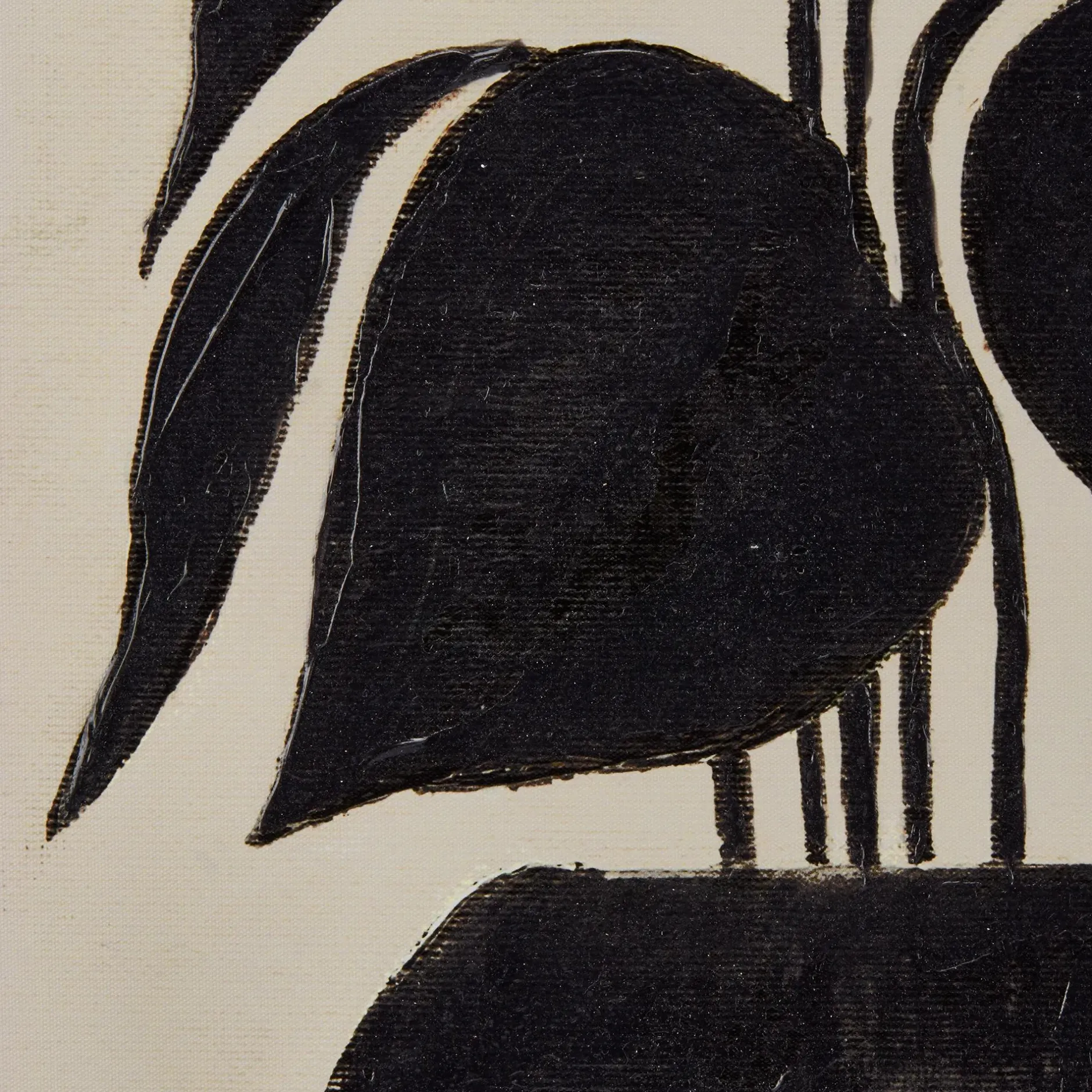 Sale Black Leaf in a Vase Framed Art Oil Paintings