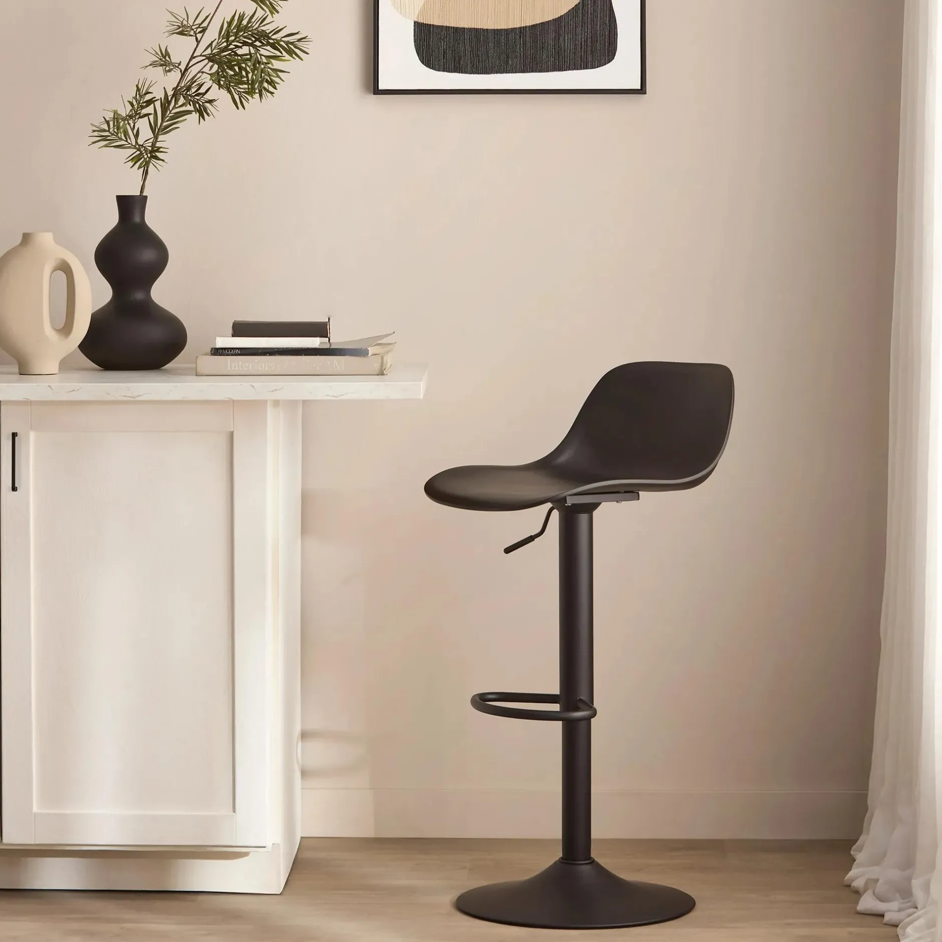 Online Black Metal & Plastic Bar Stool Furniture Accessories|Bar & Counter Stools