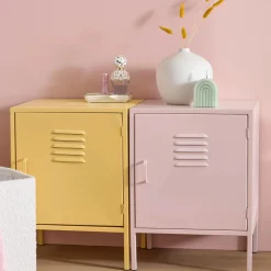 Hot Black Metal Locker Side Table Junior Bedroom Furniture