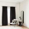New Black Ortega Blackout Back-Tab Curtain Sheer Curtains & Window Sheer Panels|Blackout Window Curtains