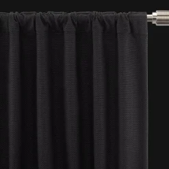 New Black Ortega Blackout Back-Tab Curtain Sheer Curtains & Window Sheer Panels|Blackout Window Curtains