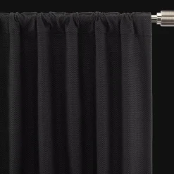 New Black Ortega Blackout Back-Tab Curtain Sheer Curtains & Window Sheer Panels|Blackout Window Curtains