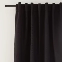New Black Ortega Blackout Back-Tab Curtain Sheer Curtains & Window Sheer Panels|Blackout Window Curtains