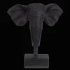 Black Resin Elephant on Stand Home Decorative Items & Objects