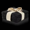 Clearance Black Set of 6 Large Washcloths Bath Towels