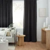 Sale Black Taha Rod Pocket Back Tab Blackout Curtain Sheer Curtains & Window Sheer Panels|Blackout Window Curtains