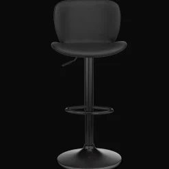 Sale Black Textured Faux Leather & Metal Adjustable Bar Stool Furniture Accessories|Bar & Counter Stools