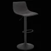 Online Black Textured Faux Leather & Metal Adjustable Bar Stool Furniture Accessories|Bar & Counter Stools