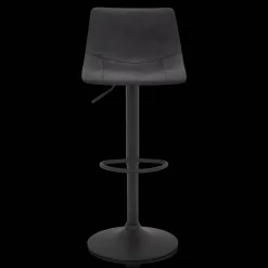 Online Black Textured Faux Leather & Metal Adjustable Bar Stool Furniture Accessories|Bar & Counter Stools