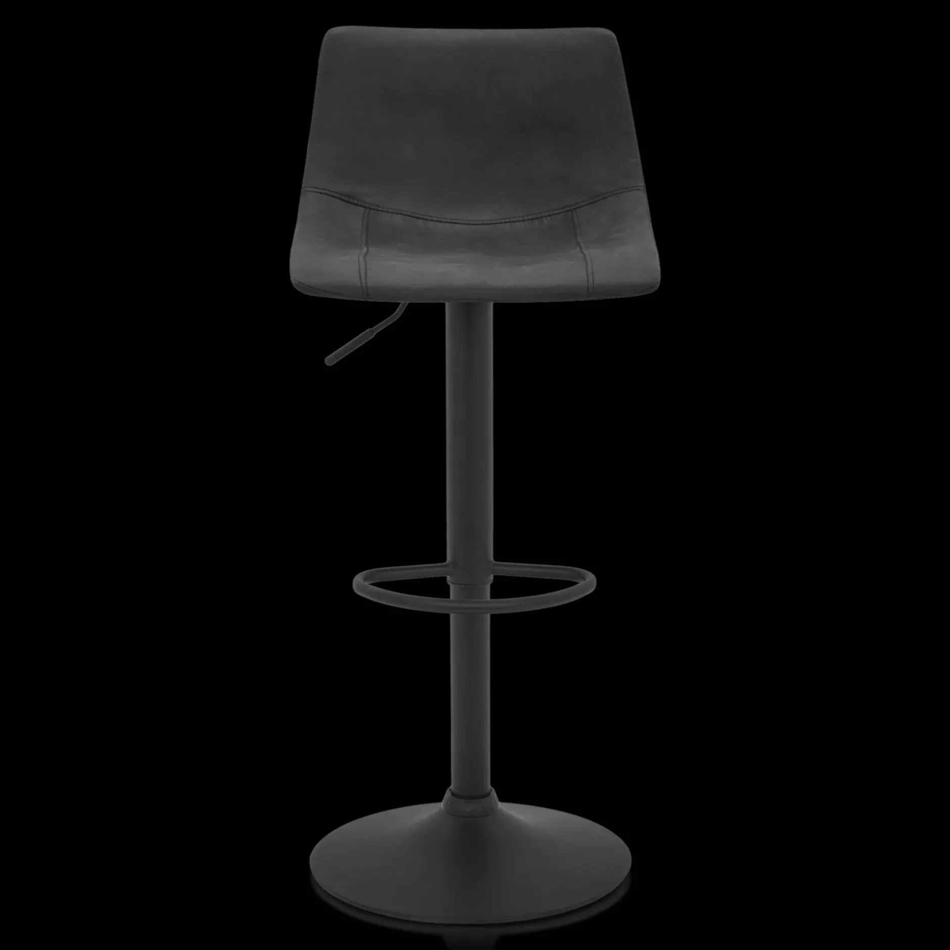 Online Black Textured Faux Leather & Metal Adjustable Bar Stool Furniture Accessories|Bar & Counter Stools