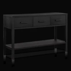 Online Black Veneer 3-Drawer Console Furniture Accessories|Consoles