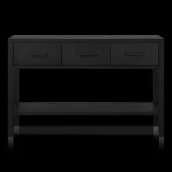 Online Black Veneer 3-Drawer Console Furniture Accessories|Consoles