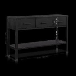 Online Black Veneer 3-Drawer Console Furniture Accessories|Consoles