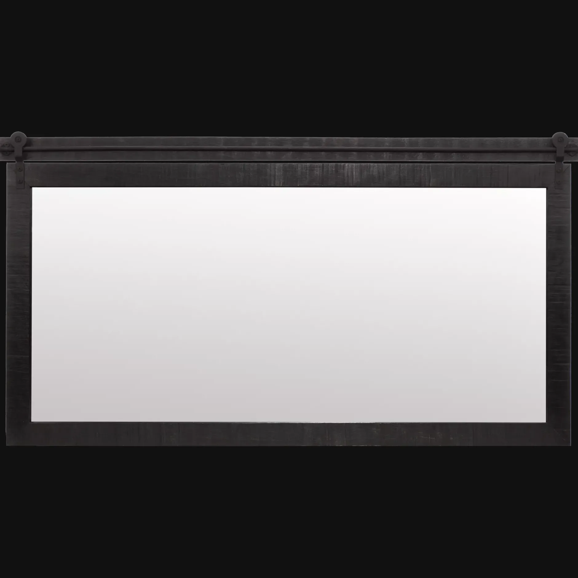 Black Wood Rail Mirror Mirrors