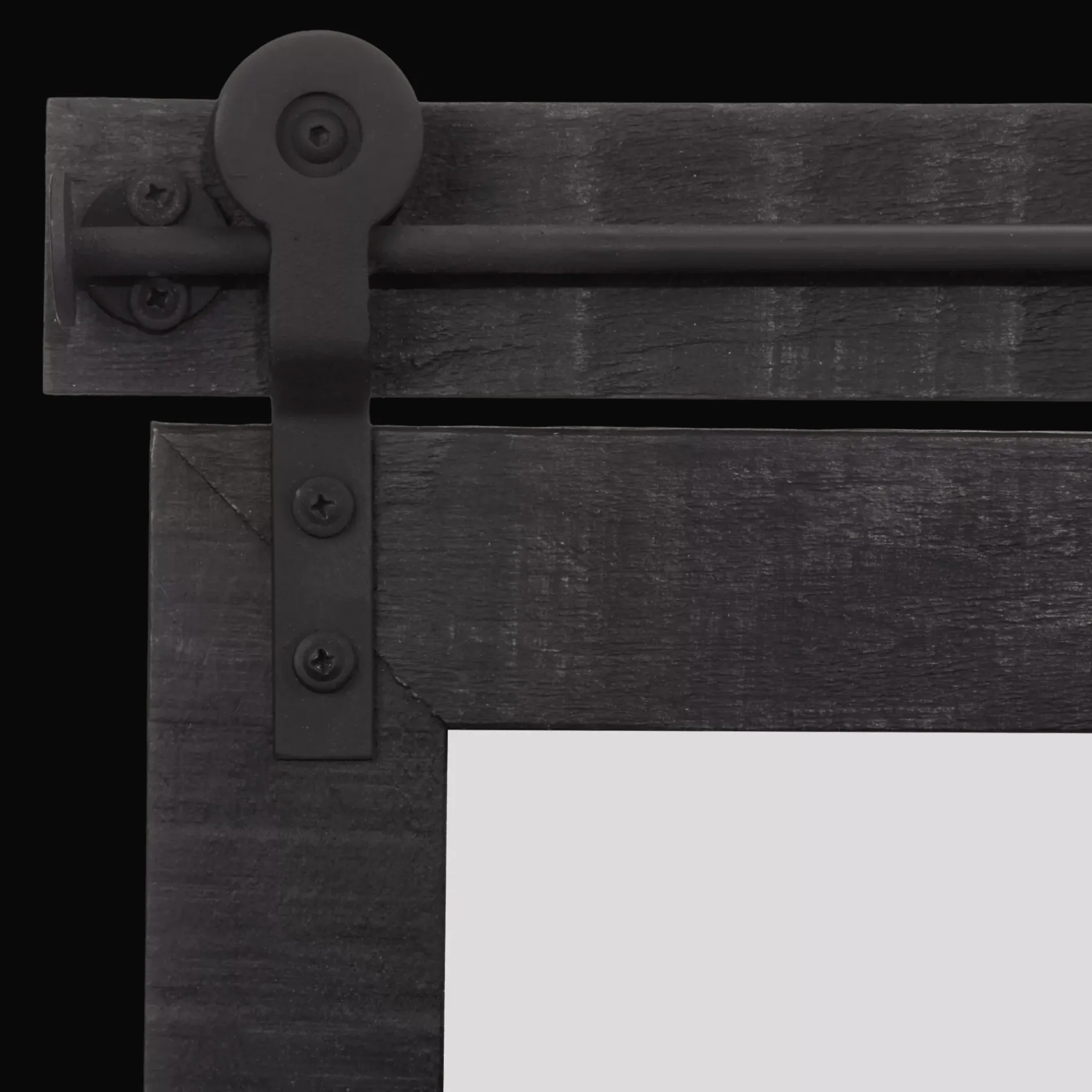 Black Wood Rail Mirror Mirrors