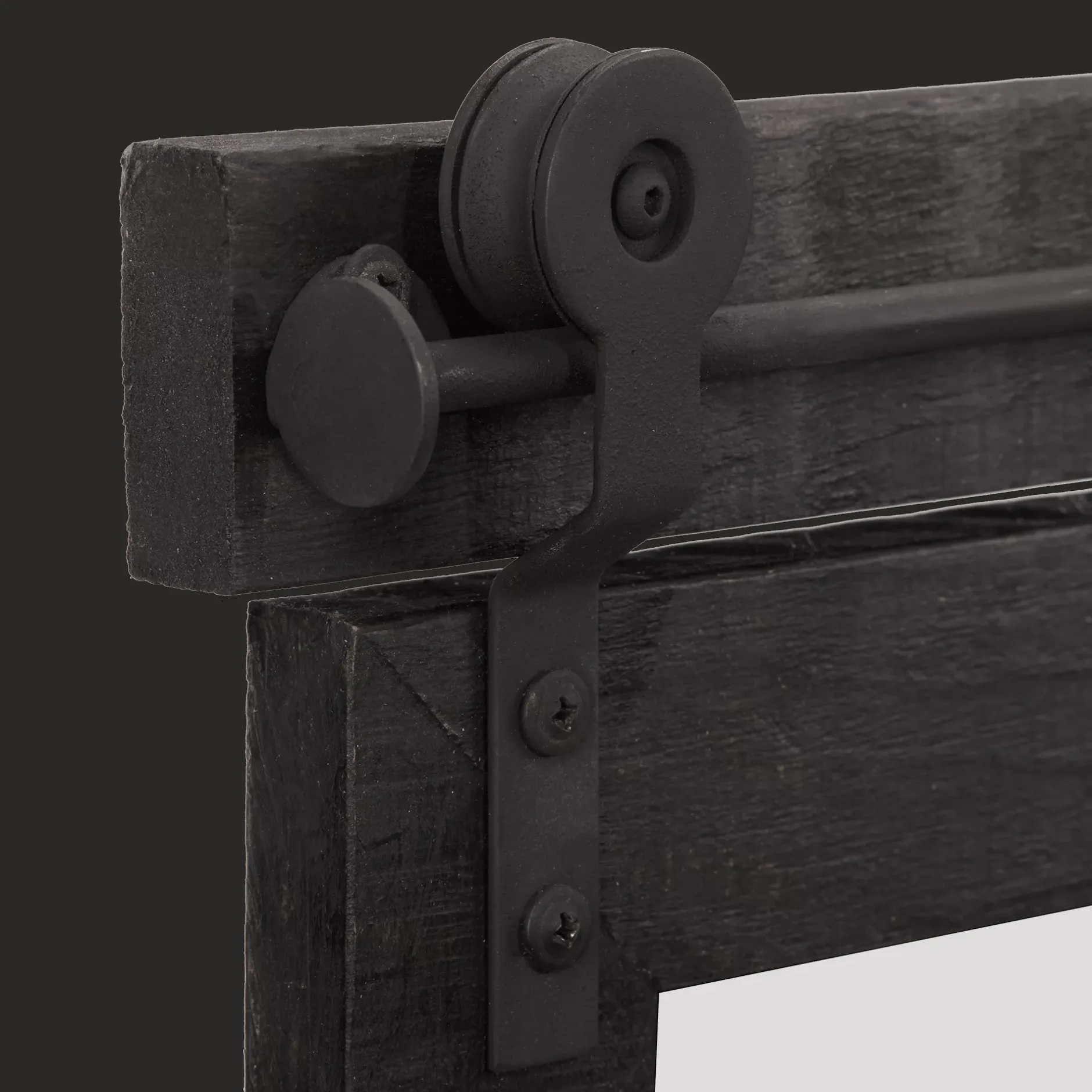 Black Wood Rail Mirror Mirrors