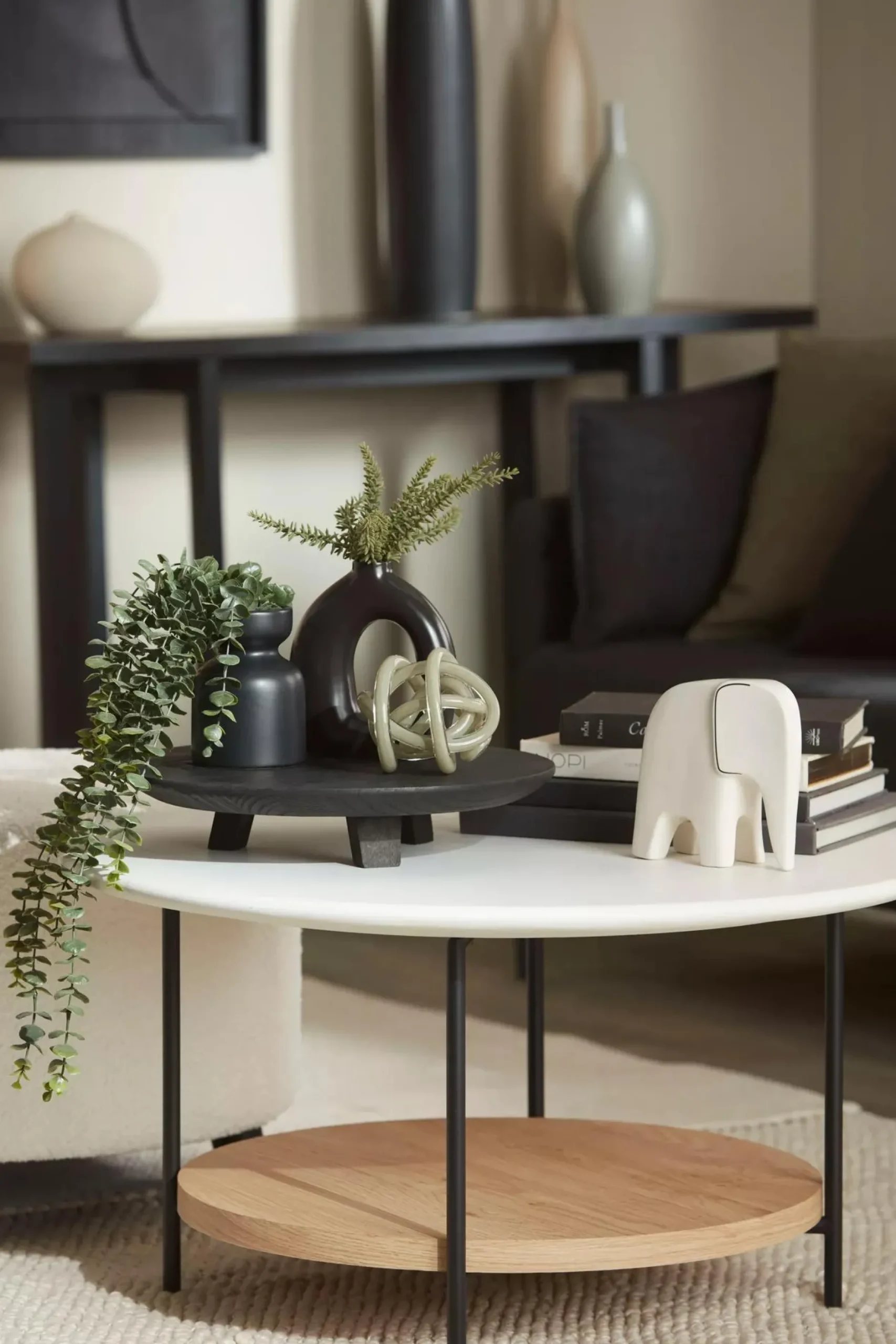 Discount Black Wood Raised Tray Home Decorative Items & Objects