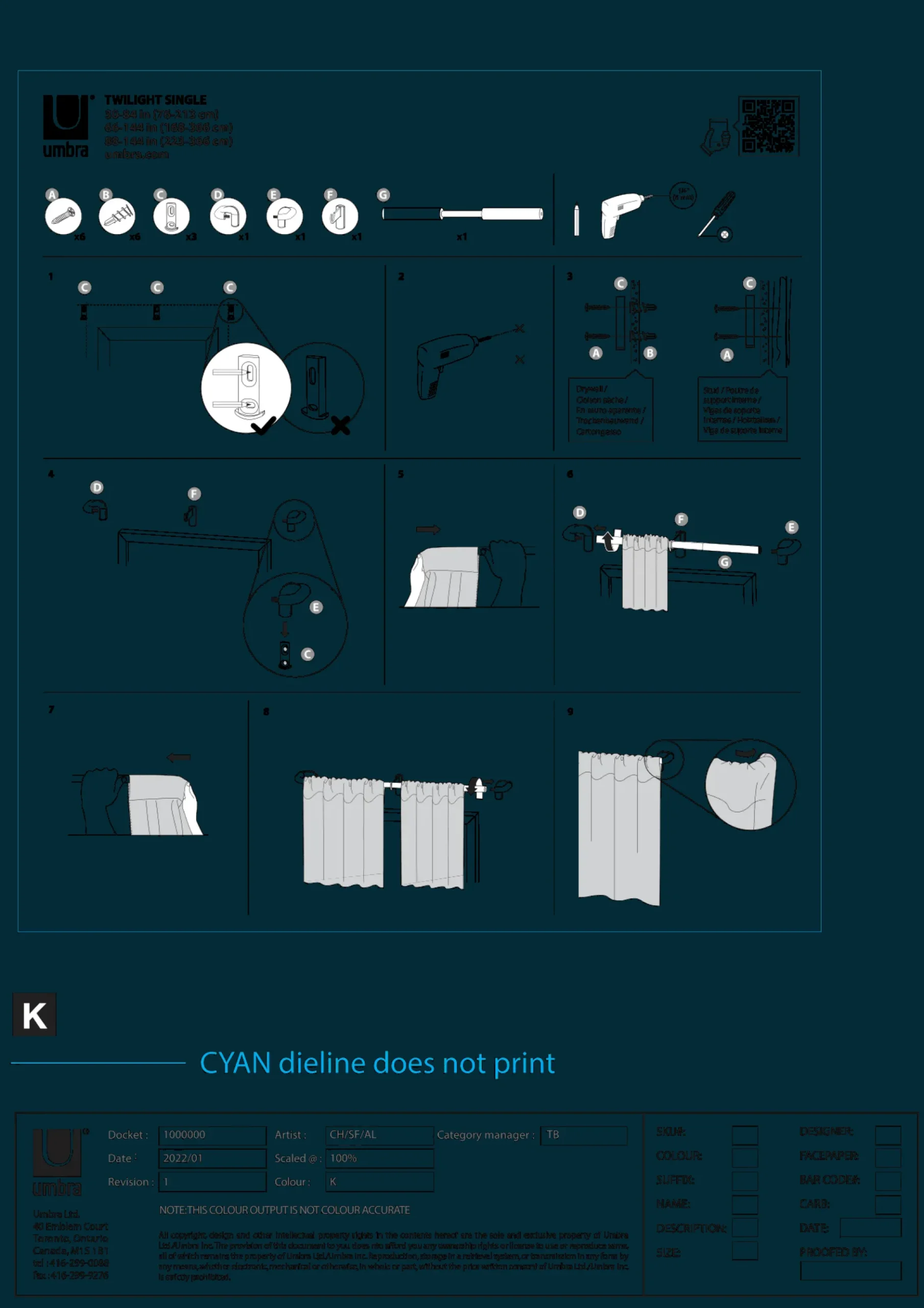 Hot Blackout Curtain Rod Set - Diameter 19 mm Curtain Rods