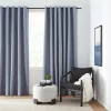 Sale Blue Chambray Blackout Curtain Sheer Curtains & Window Sheer Panels|Blackout Window Curtains