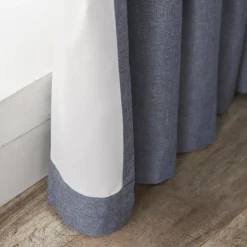 Sale Blue Chambray Blackout Curtain Sheer Curtains & Window Sheer Panels|Blackout Window Curtains