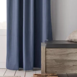 Outlet Blue Vence Blackout Curtain with Hidden Back Tab Sheer Curtains & Window Sheer Panels|Blackout Window Curtains
