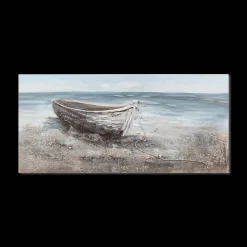 Best Boat on Beach Mixed Media & Oil Painted Canvas Oil Paintings