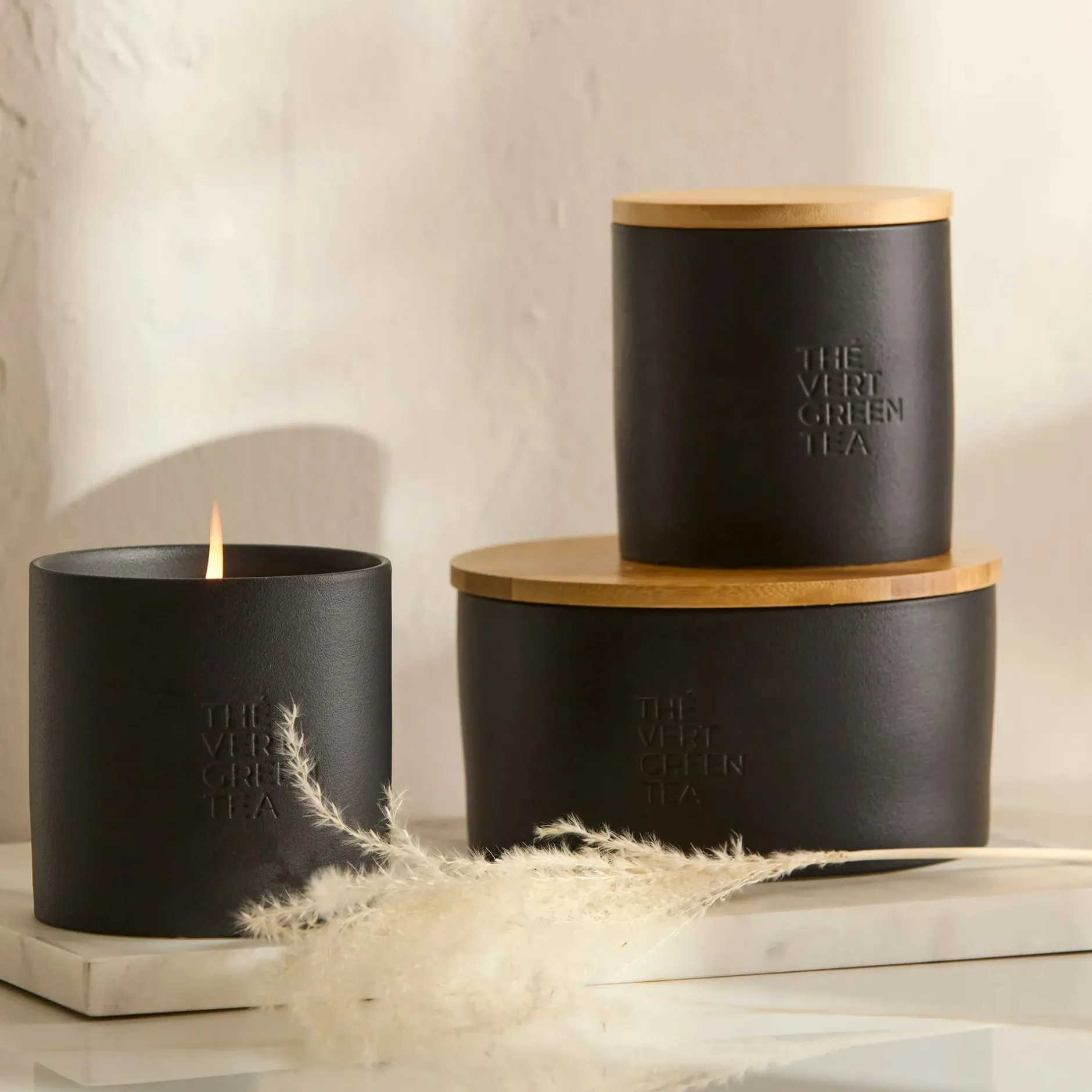 Discount Green Tea Candle with Wooden Lid Candles & Candle Stick Holders