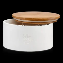 Outlet Green Tea Candle with Wooden Lid Candles & Candle Stick Holders