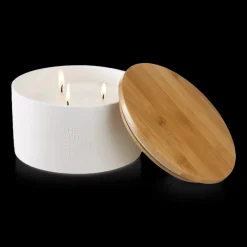 Outlet Green Tea Candle with Wooden Lid Candles & Candle Stick Holders