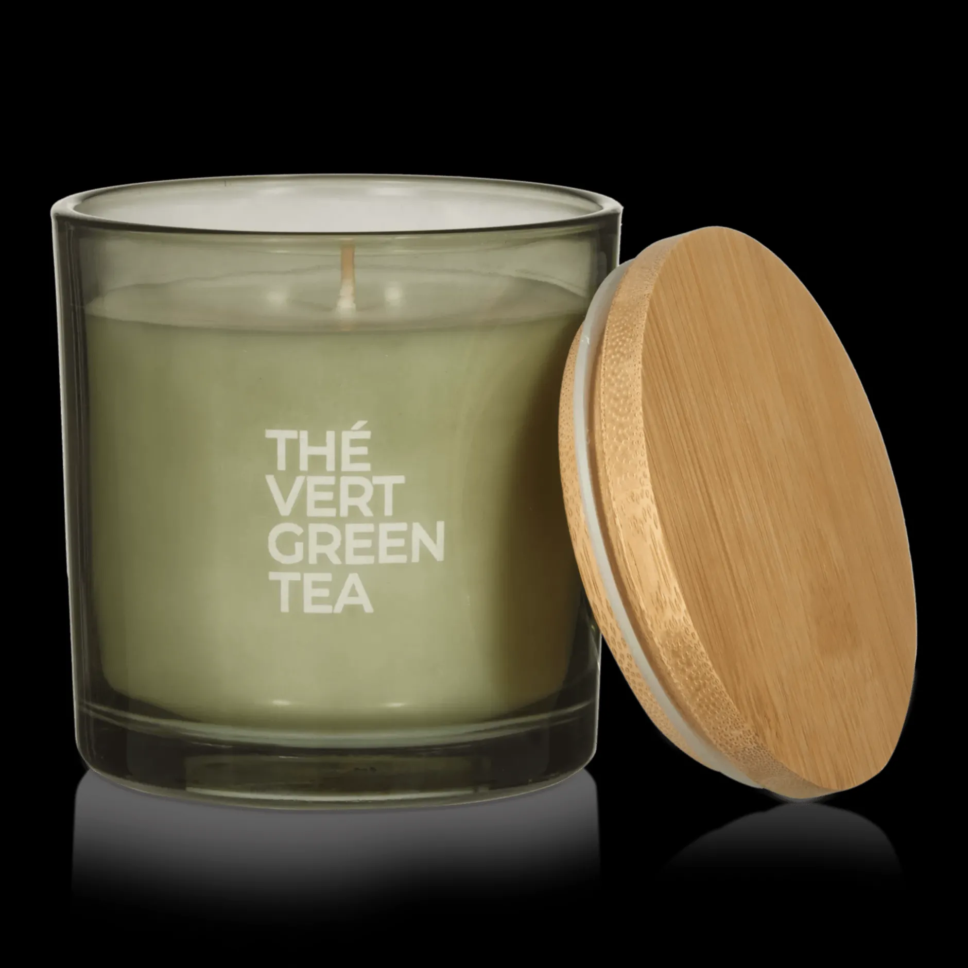 Discount Green Tea Candle with Wooden Lid Candles & Candle Stick Holders